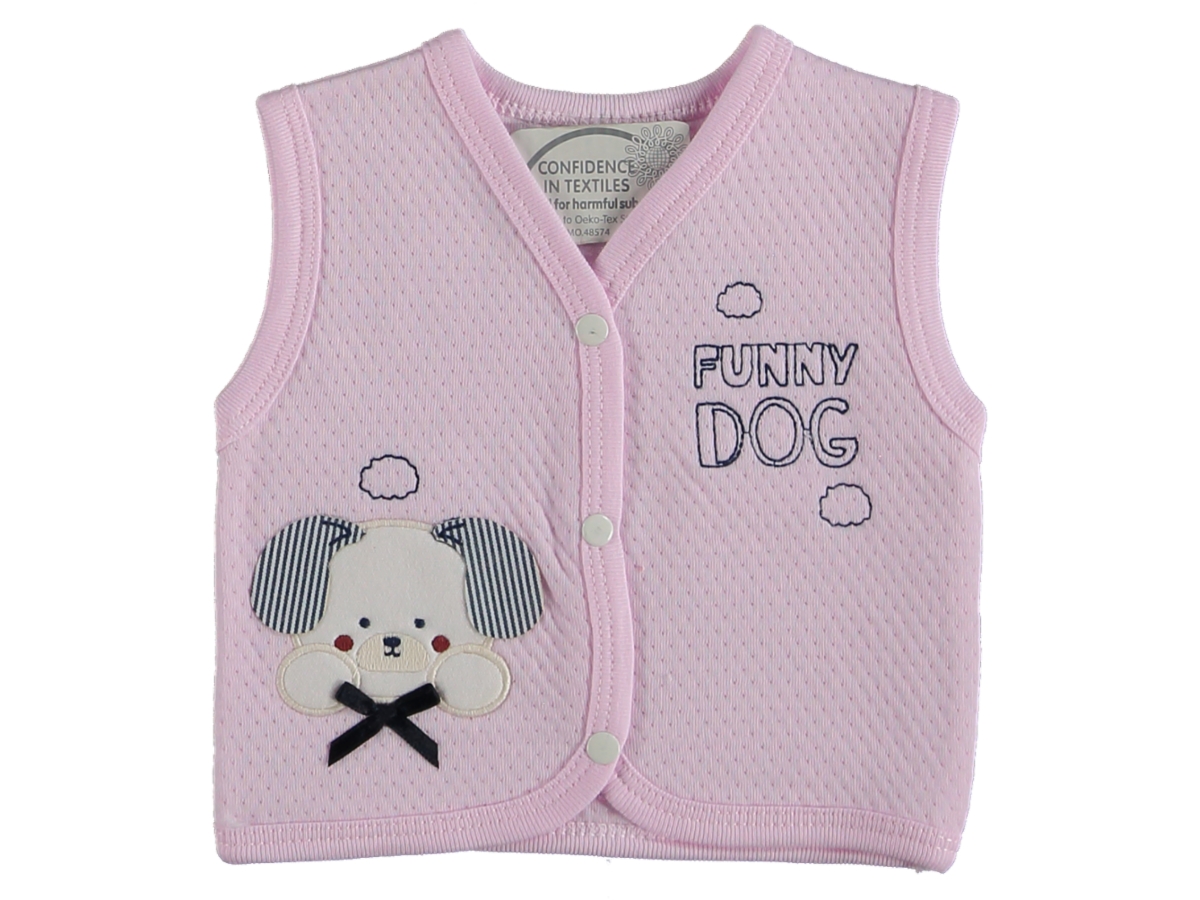 KAPİTONE KÖPEK NAKIŞLI YELEK  1 Ay,3 Ay,6 Ay,9 Ay Uni