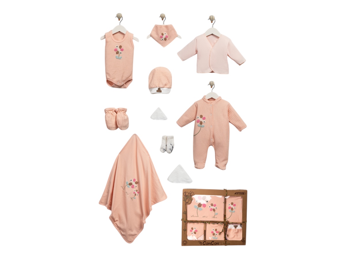 10 Lu Organik Waffle Çiçekli Lüx Set  Uni