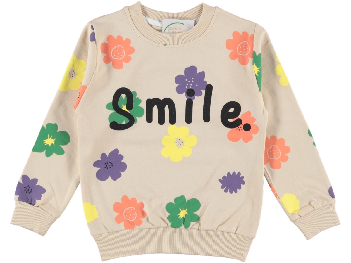 SMILE ÇİÇEK BASKILI KIZ SWEAT 3/7 YAŞ