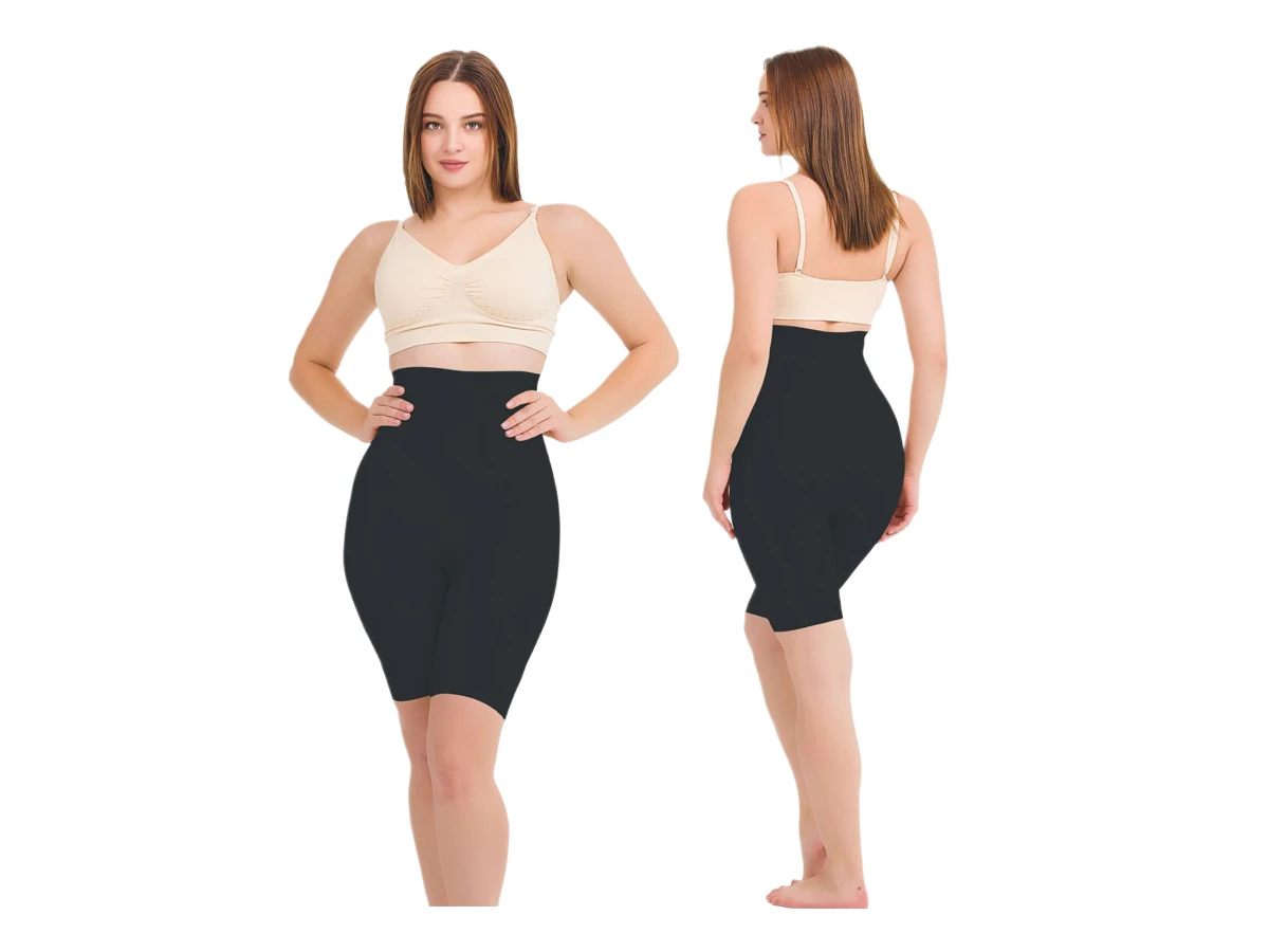 2XL SİYAH LAZER YÜKSEL BEL UZUN PAÇA ŞEKİLLENDİRİCİ