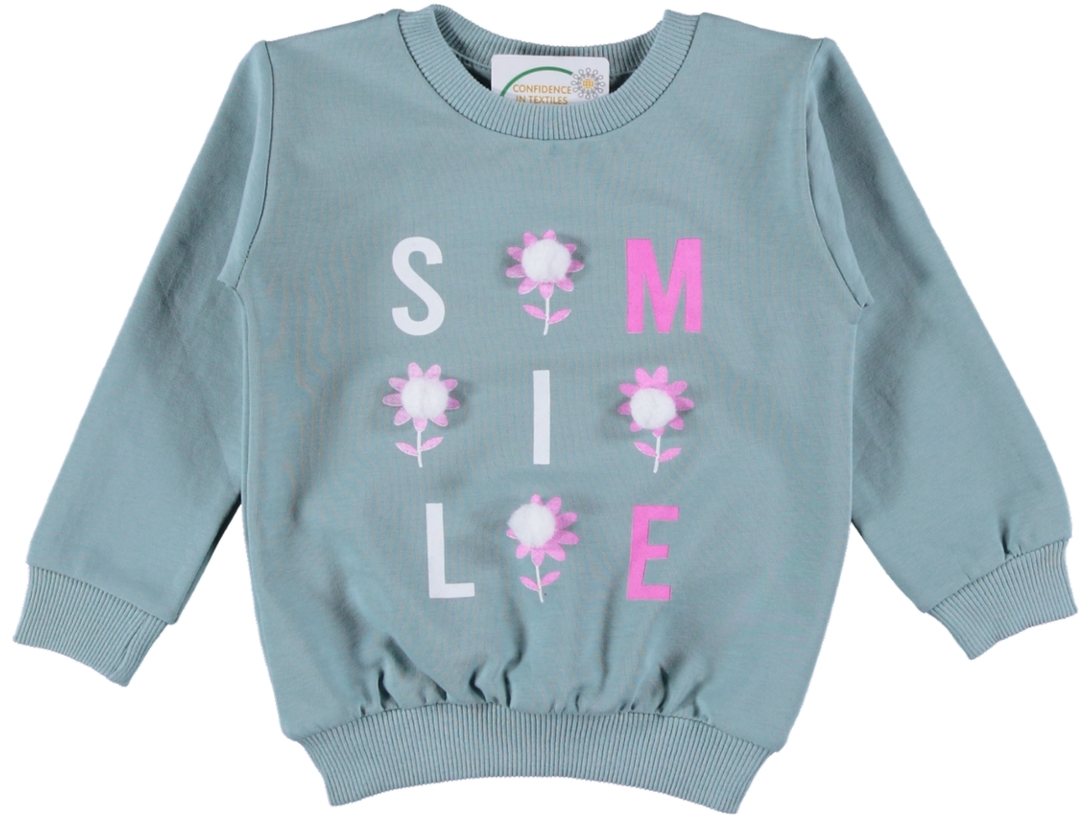 KIZ SMİLE PONPON SWEAT 1/4 YAŞ