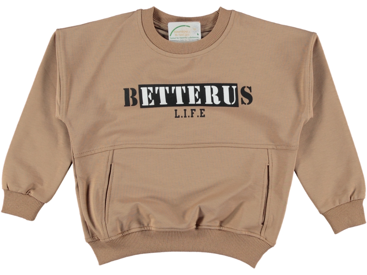 BETTERUS BASKILI CEPLİ ERKEK SWEAT 11/15 YAŞ