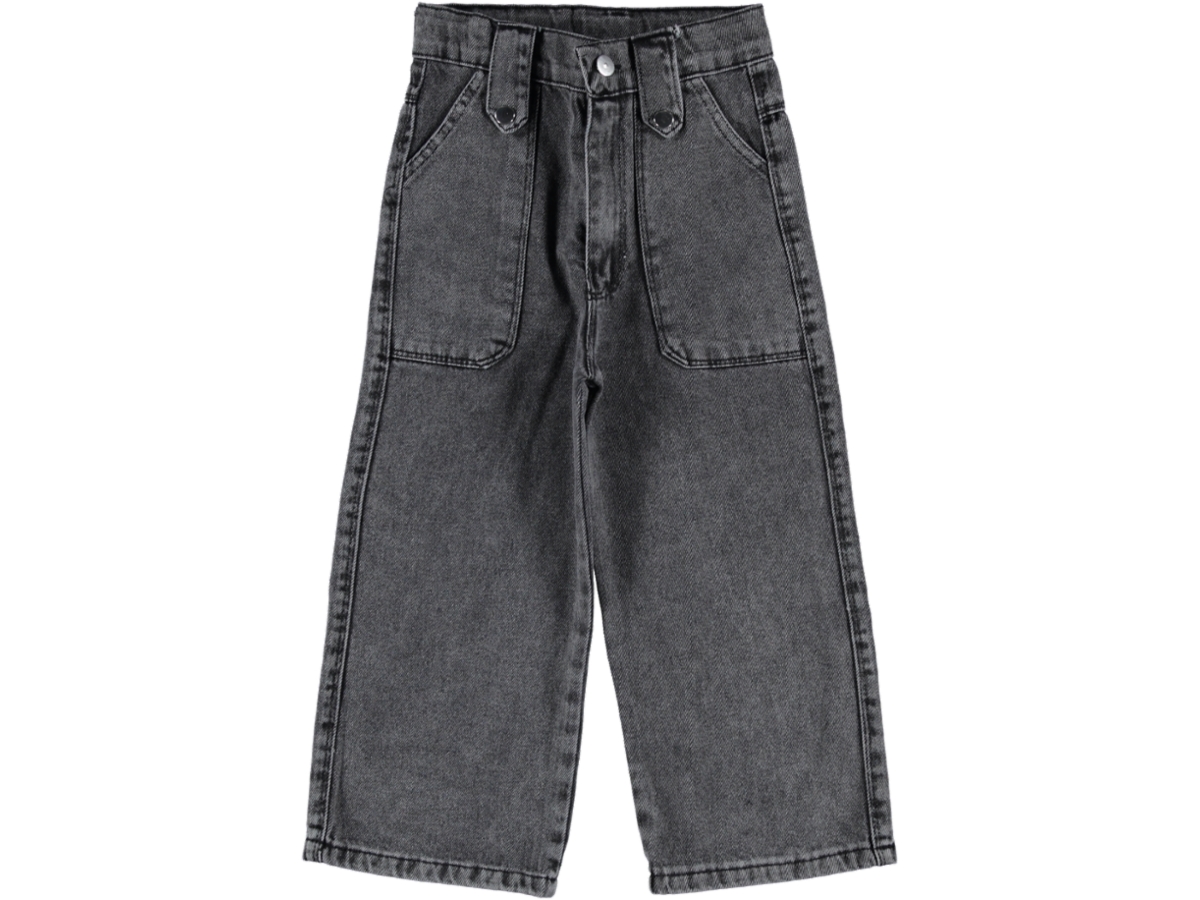 BORU PAÇA NAKIŞLI KIZ KOT PANTOLON 6/10 YAŞ