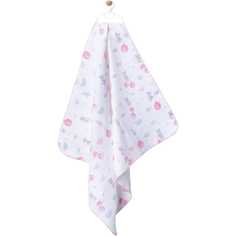 80*90CM BALONLU TAVŞAN MÜSLİN BATTANİYE  1 Ay,2 Ay,3 Ay,6 Ay,9 Ay,12 Ay,18 Ay Uni