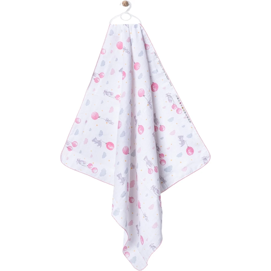 85*90CM BALONLU TAVŞAN ASKILI MÜSLİN BATTANİYE  1 Ay,2 Ay,3 Ay,6 Ay,9 Ay,12 Ay,18 Ay,2Y Uni