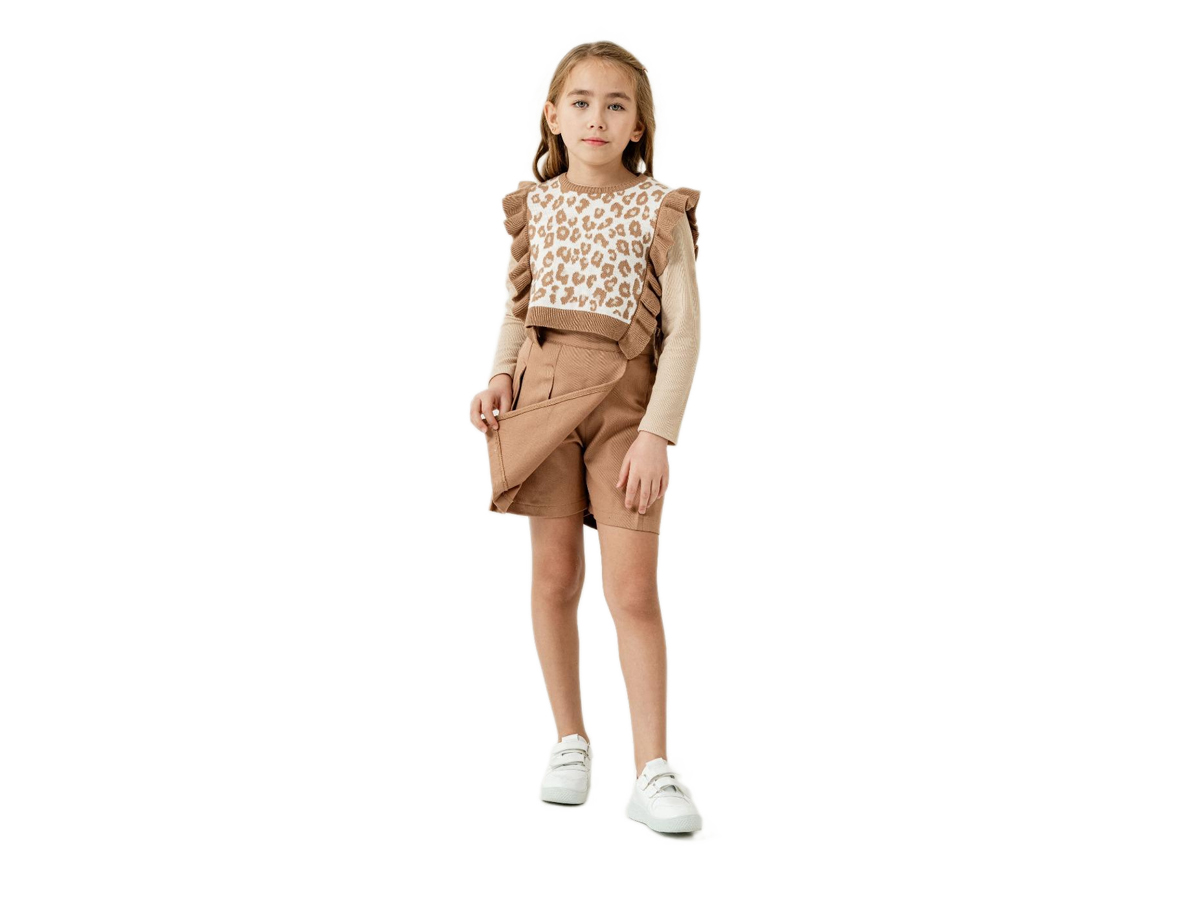 KIZ LEOPAR SÜVETERLİ TAKIM 5/8 YAŞ