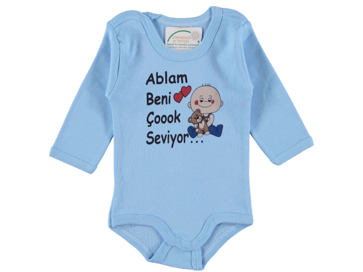 ABLAM BENİ ÇOK SEVİYOR BASKILI UZUNKOL ÇITÇITLI BADİ 3/9 Ay