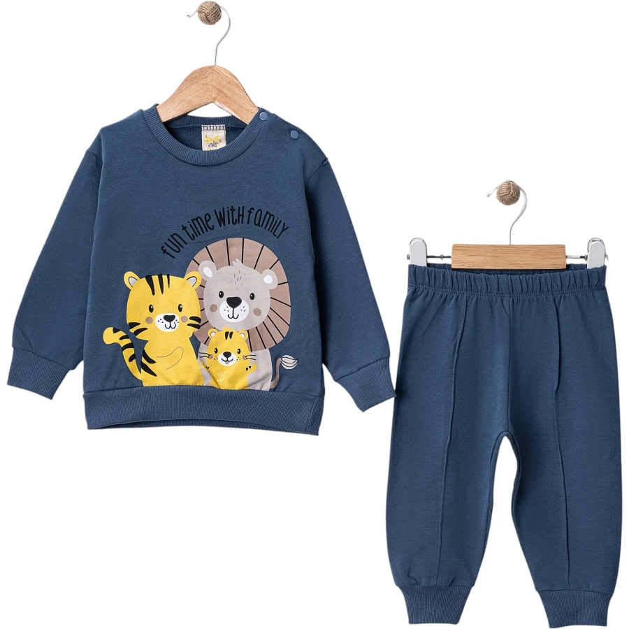 ASLAN KAPLAN BASKILI FAMİLY TAKIM 6 Ay,9 Ay,12 Ay,18 Ay Erkek