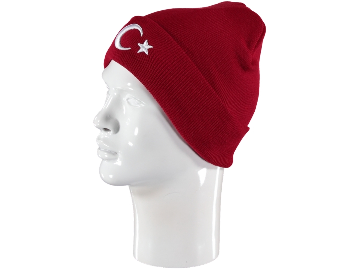 AY YILDIZ NAKIŞLI KIRMIZI BERE