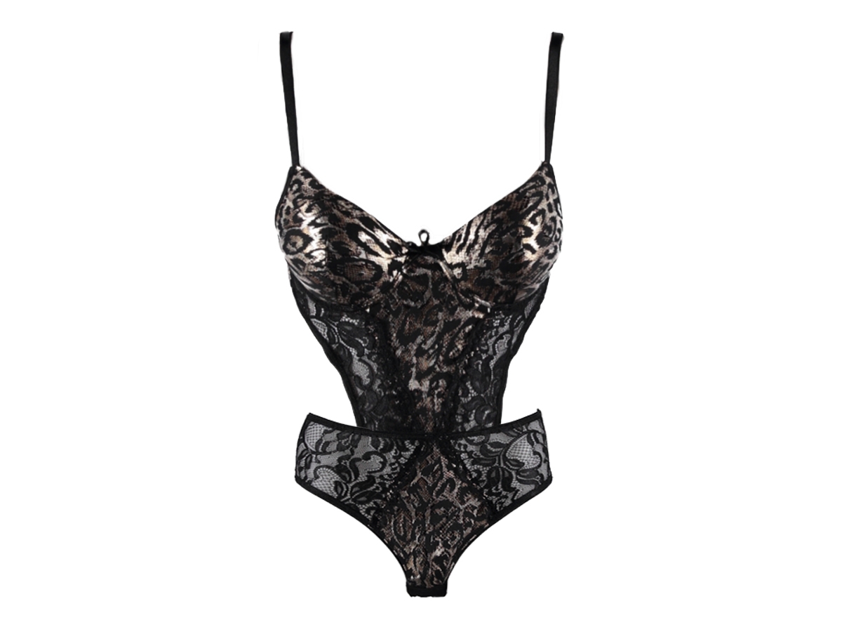 B CUP LEOPAR DESEN BODYSUIT DESTEKLİ