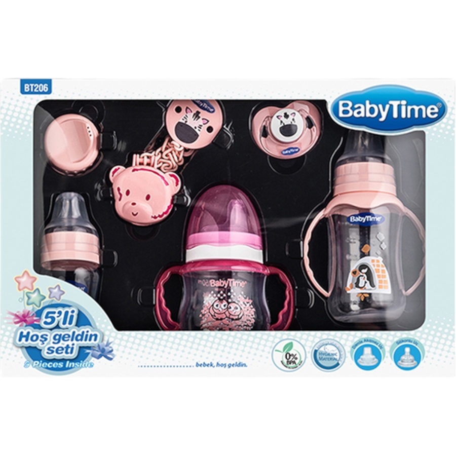BABYTİME 5’Lİ HOŞ GELDİN SETİ PEMBE 1/18 AY