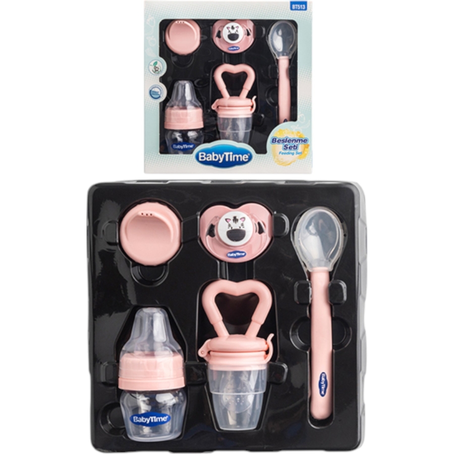 BABYTİME BEBEK BESLENME SETİ PEMBE 1/18 AY