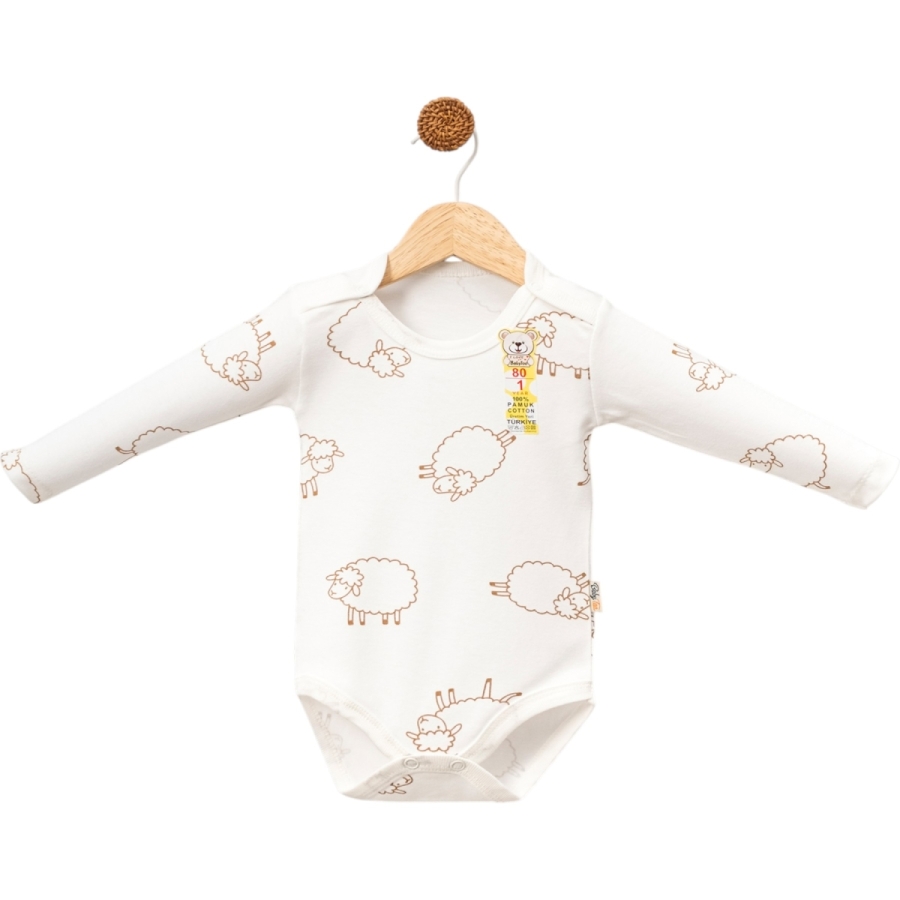 BABYTOO KUCUK KOYUN DESENLİ UZUN KOLLU BADİ 1/9 AY