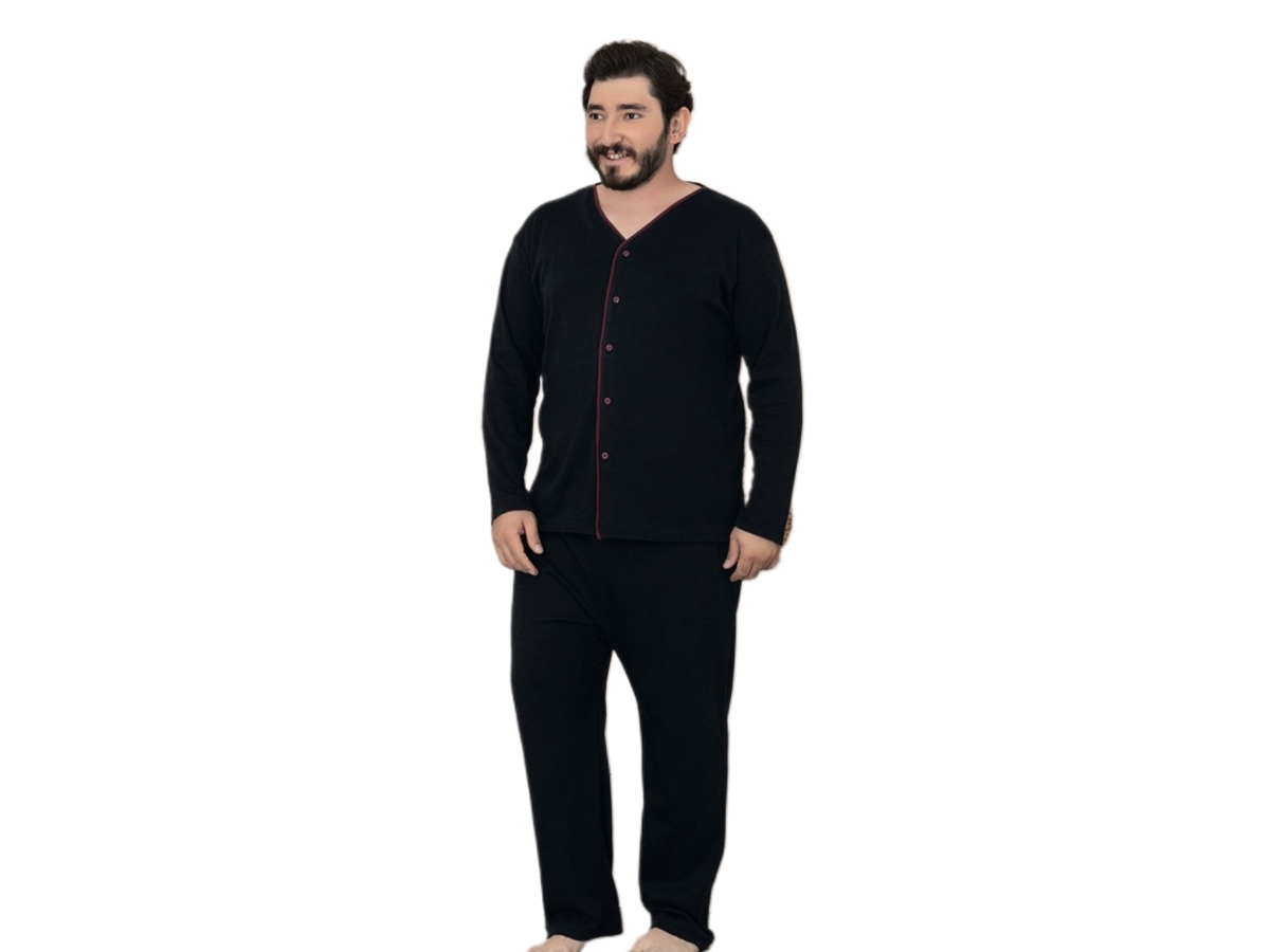 BATTAL DÜĞMELİ ERKEK PİJAMA TAKIM 3XL/5XL