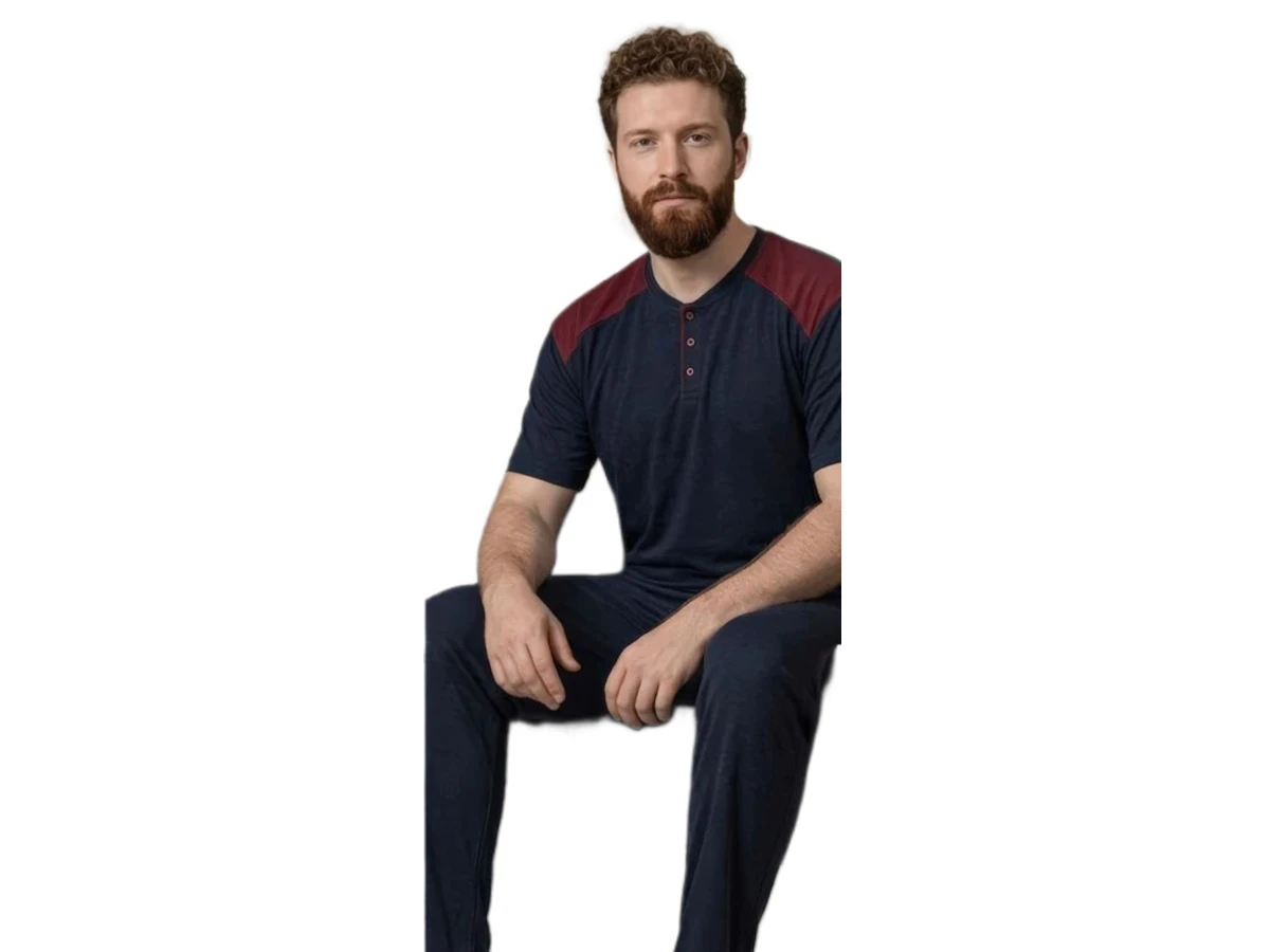 BATTAL KISA KOL ERKEK PİJAMA TAKIM 3XL/5XL