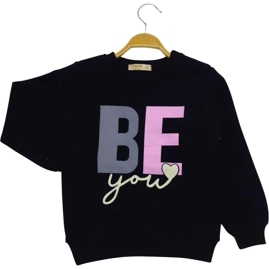 BE YOU BASKILI ÜÇ İP KIZ SWEAT 3/7 YAŞ