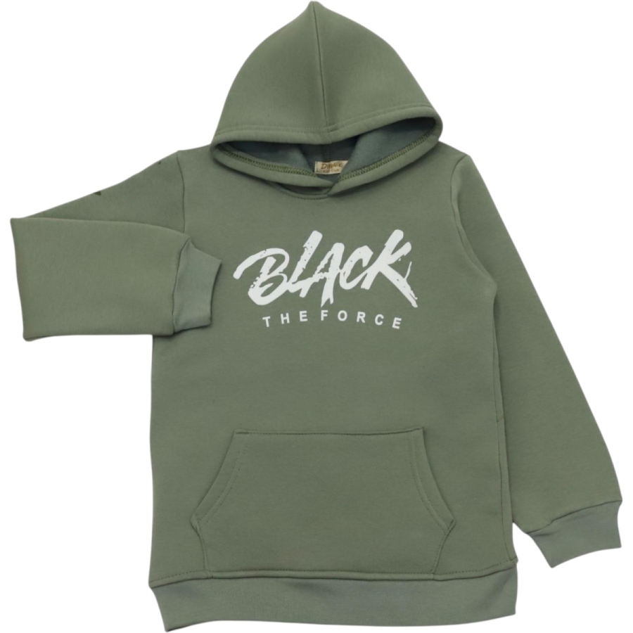 BLACK BASKILI KAPÜŞONLU ERKEK SWEAT 3/7 YAŞ