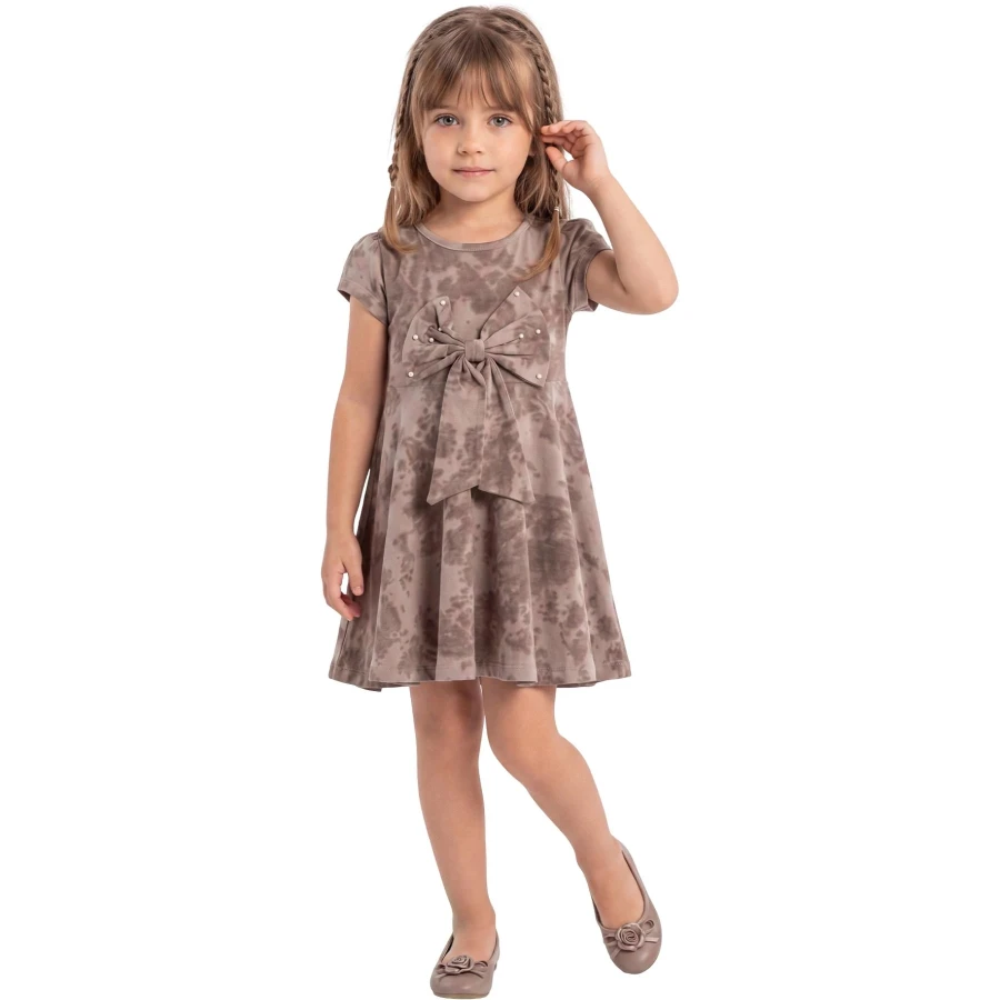 BÜYÜK FİYONKLU TAŞLI ELBİSE  2Y,3Y,4Y,5Y Kız