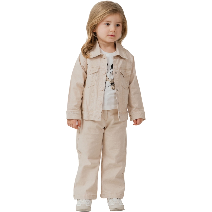ÇİCEK BASKILI KIZ GABARDİN TAKIM 12 Ay,2Y,3Y,4Y Kız