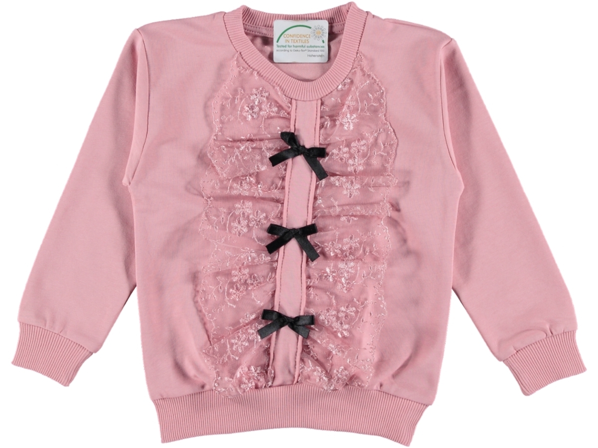 ÇOCUK FİYONK DANTELLİ KIZ SWEAT 5/8 YAŞ