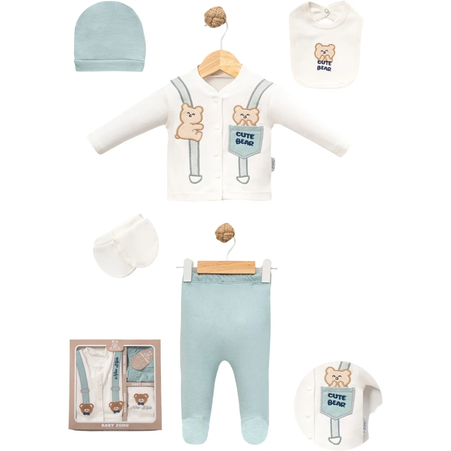 CUTE BEAR NAKIŞLI 5 Lİ ZIBIN SET 1/3 AY