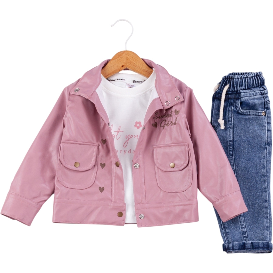 SWEET DESENLİ KIZ DERİ  6 Ay,12 Ay,18 Ay,2Y Kız