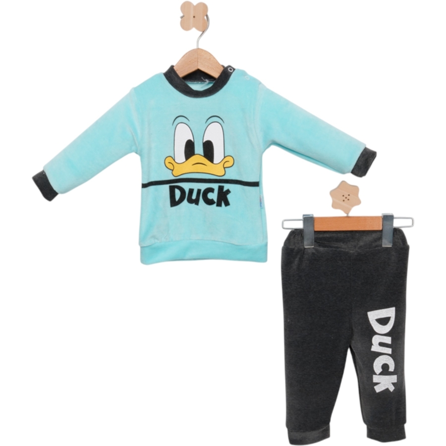 DUCK 2Lİ KADİFE TAKIM 6 Ay,9 Ay,12 Ay Erkek