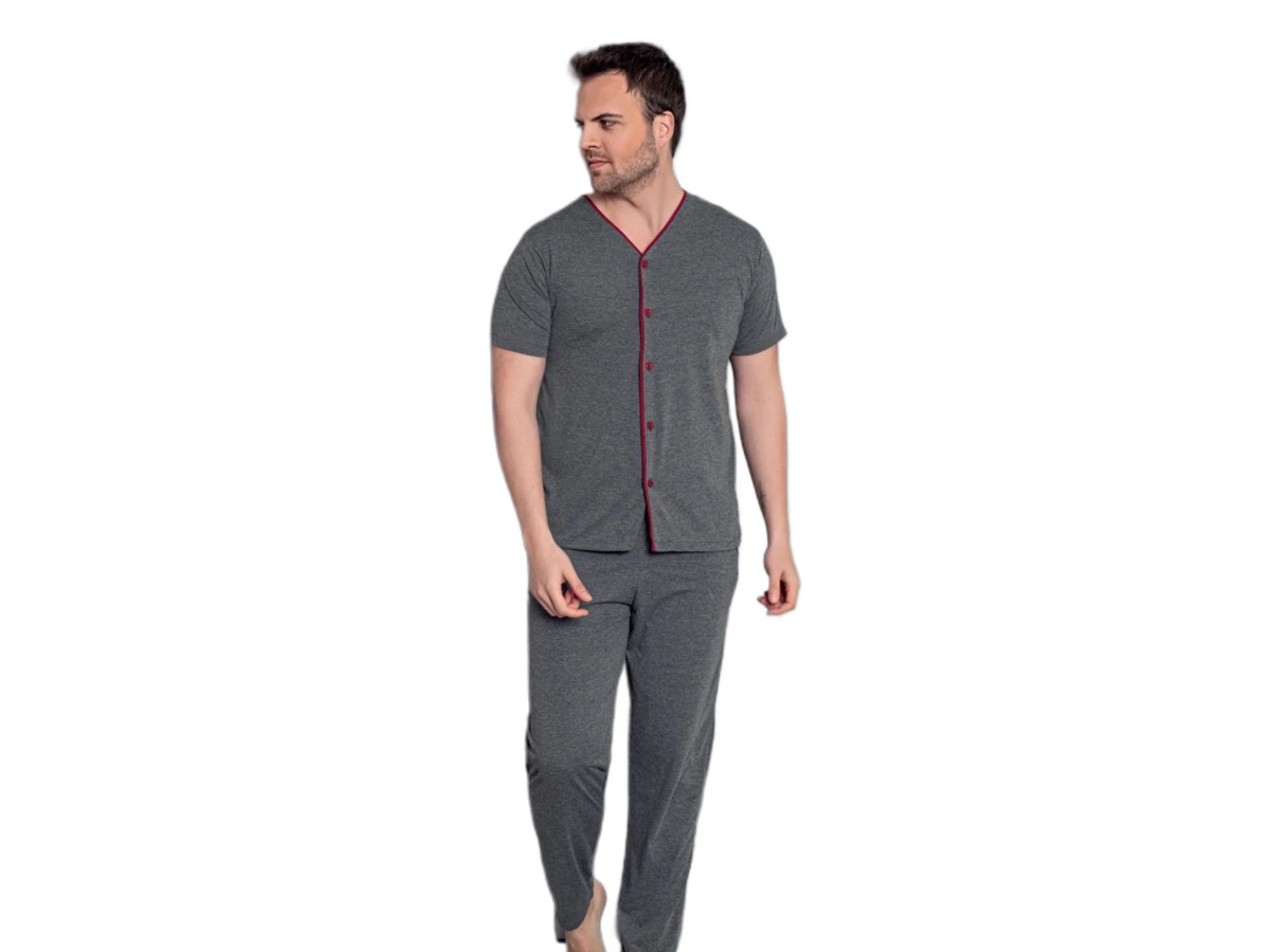 5 DÜĞMELİ KISA KOL ERKEK PİJAMA TAKIM M/2XL