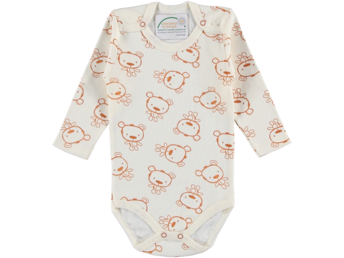 ERKEK BABYTOO KUCUK YENİ AYİ DESENLİ UZUN KOLLU BADİ 1/9 AY