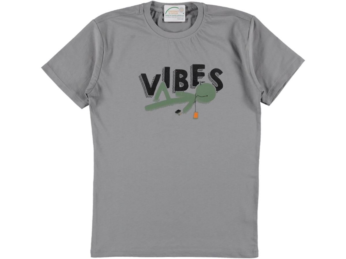 VİBES BASKILI  ERKEK TSHİRT 13/16 YAŞ