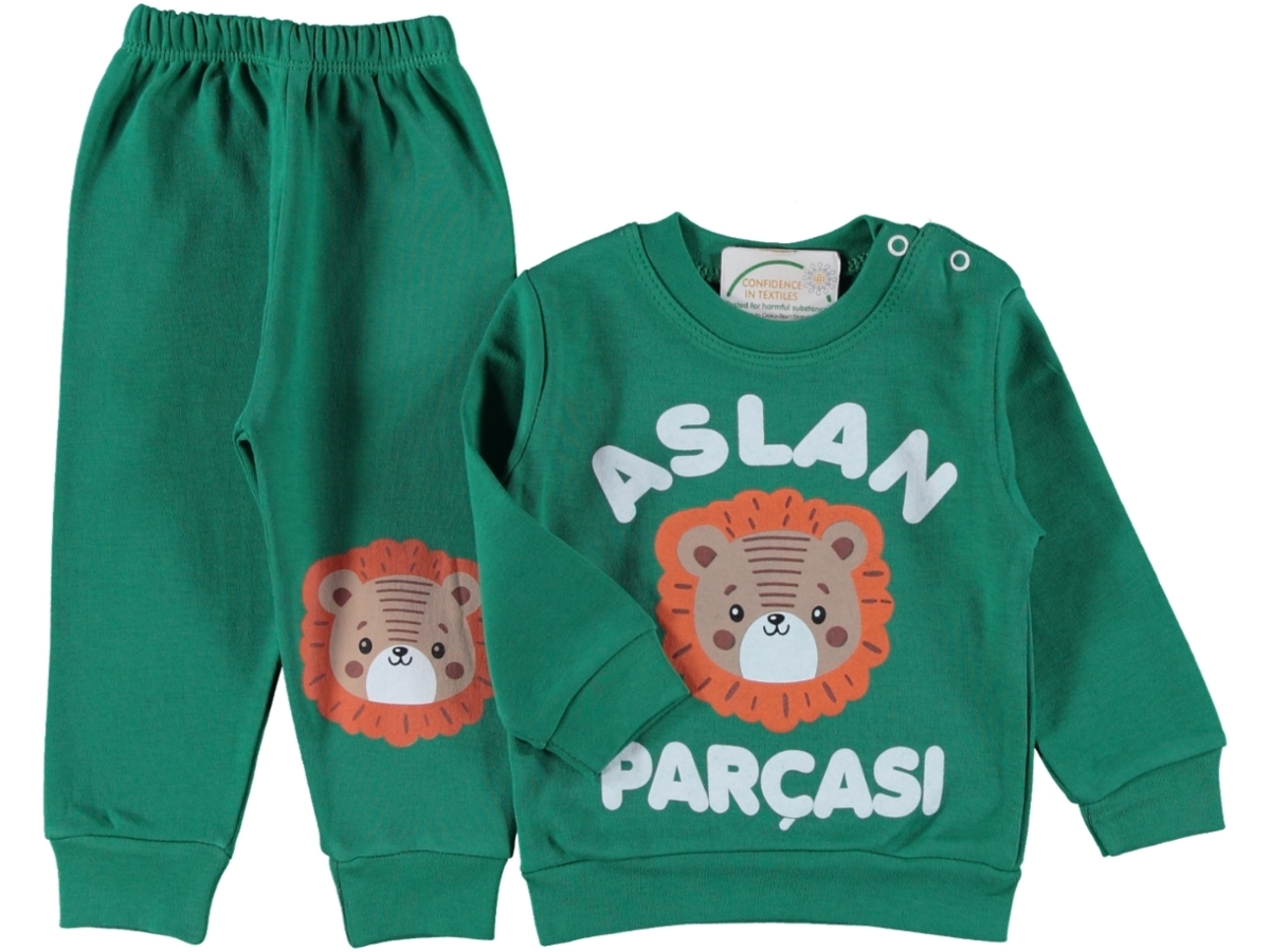 ERKEK BEBEK ASLAN PARÇASI BASKILI PAKETTE TAKIM 9/18 AY