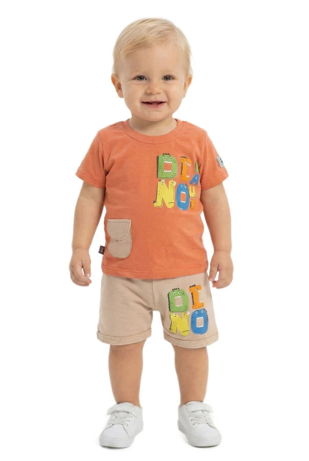 ERKEK BEBEK DINO BASKILI CEP DETAY SÜPREM TAKIM 6/24 AY