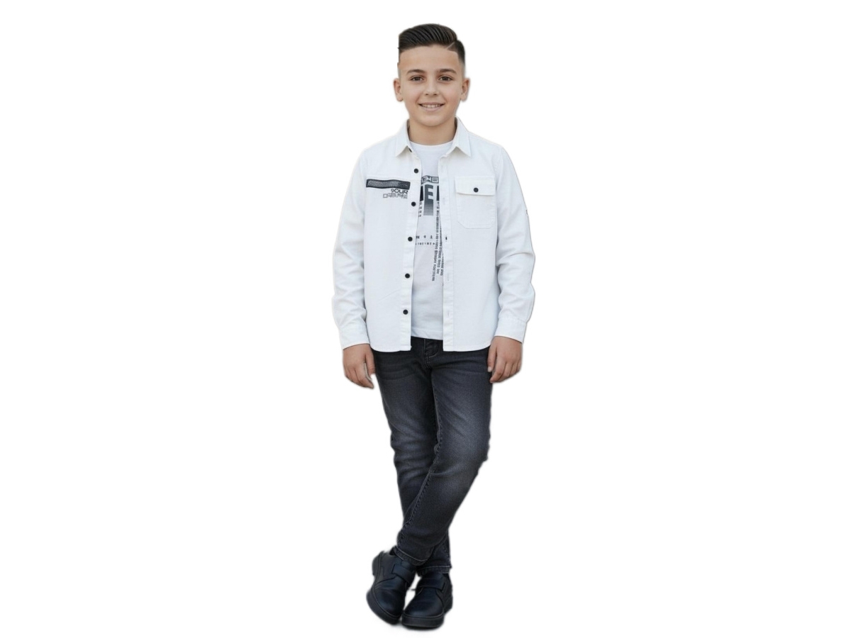 BASKILI GÖMLEKLİ 3LÜ ERKEK TAKIM 13/16 YAŞ