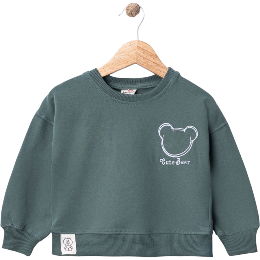 CUTE BEAR NAKIŞLI İKİ İP ERKEK SWEAT 1/4 YAŞ