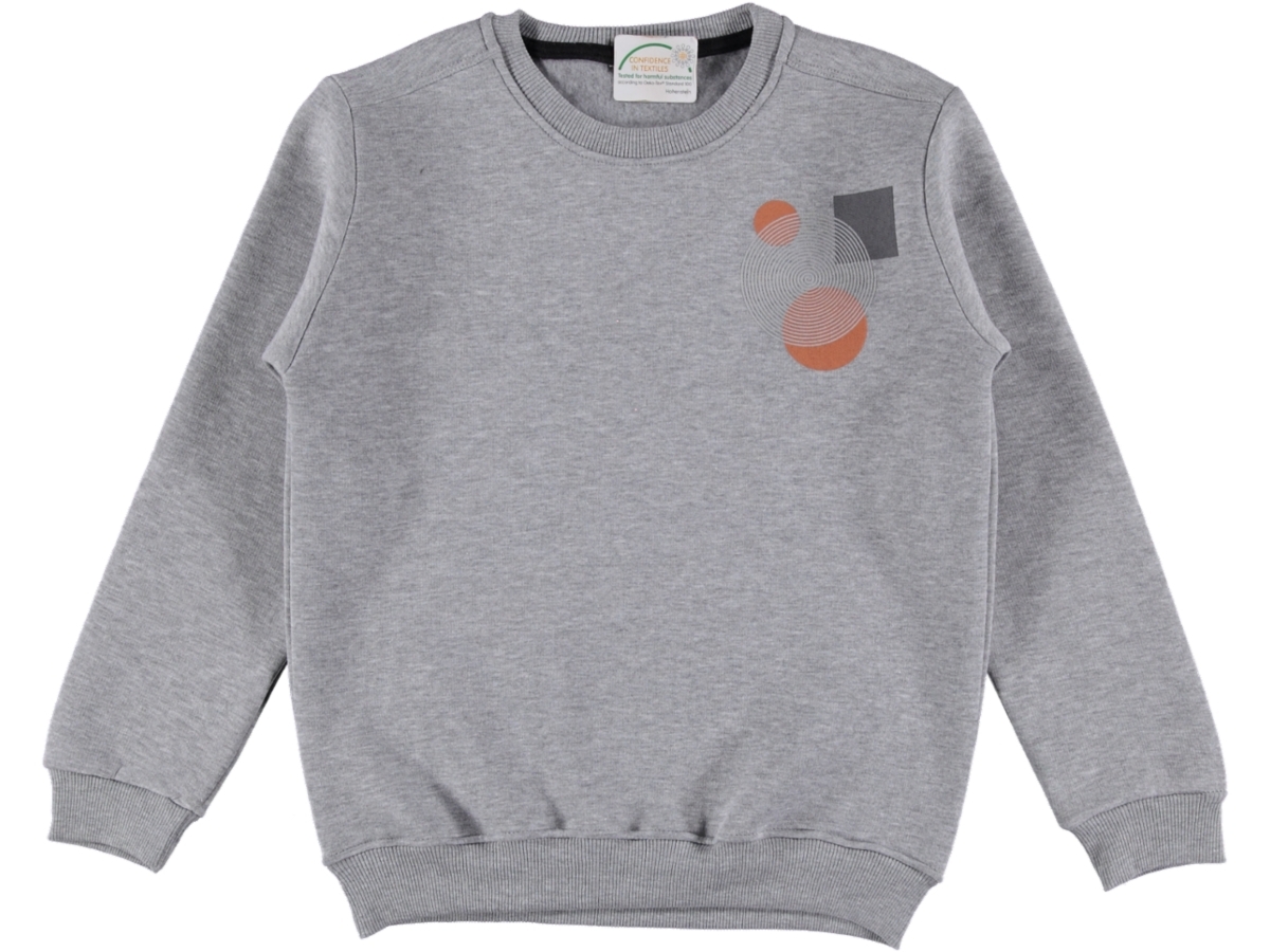 DAİRE KARE BASKILI ÜÇ İP ERKEK SWEAT 13/16 YAŞ