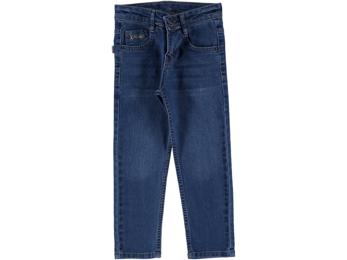 DÜZ RENK MAVİ ERKEK KOT PANTALON 5/8 YAŞ