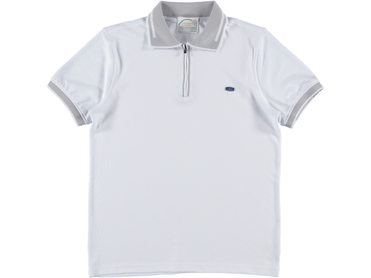 ERKEK KAGİ PETEKLİ YARIM FERMUARLI ÖRME YAKA TİŞORT S/XXL