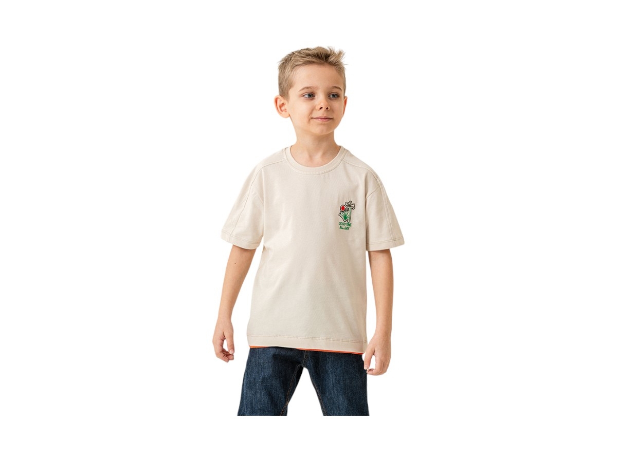 ERKEK O YAKA NAKIŞLI ALT ARTTIRMA TSHIRT 7/10 YAŞ