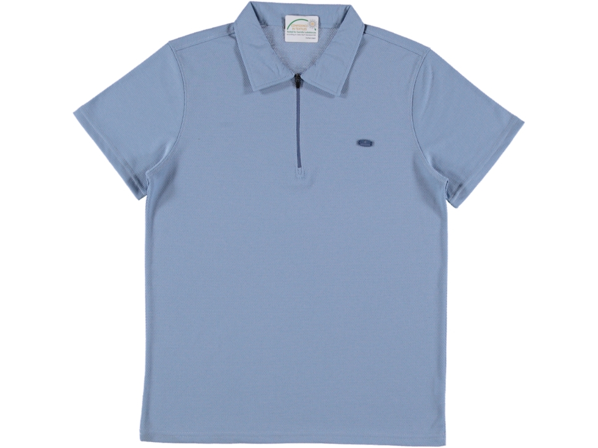 ERKEK PETEKLİ YARIM FERMUARLI YAKALI TİŞORT S/XXL
