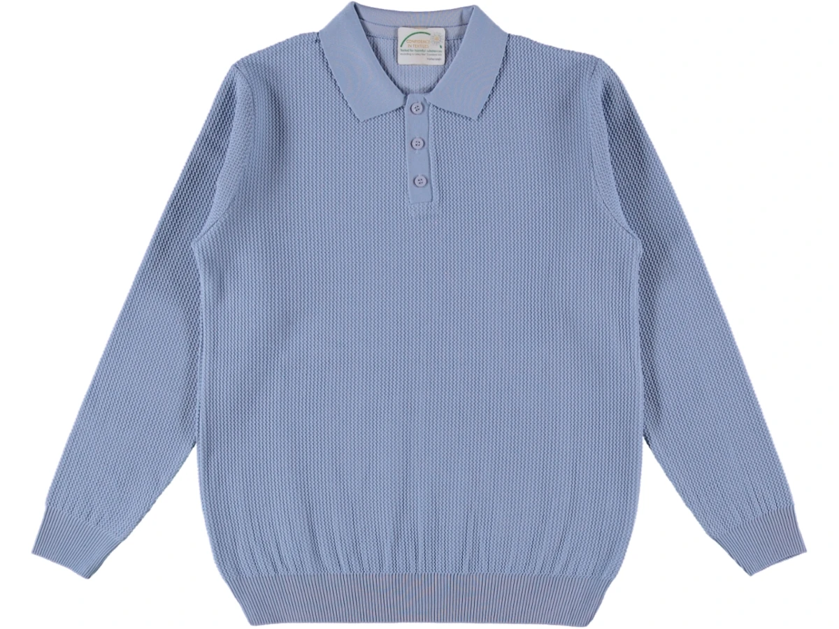 POLO YAKA DÜĞMELİ ERKEK KAZAK S/2XL