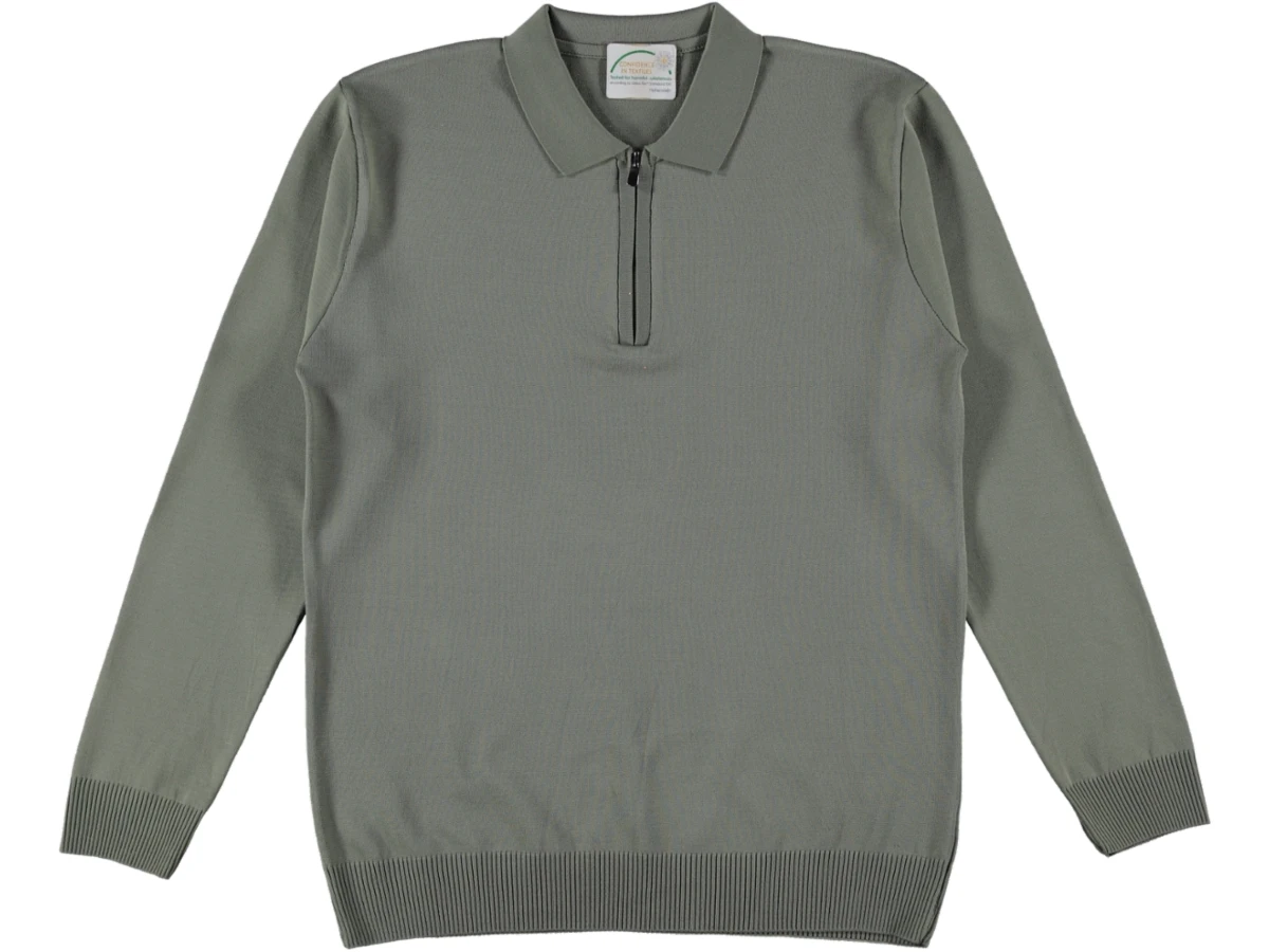 ERKEK POLO YAKA FERMUARLI KAZAK M/2XL