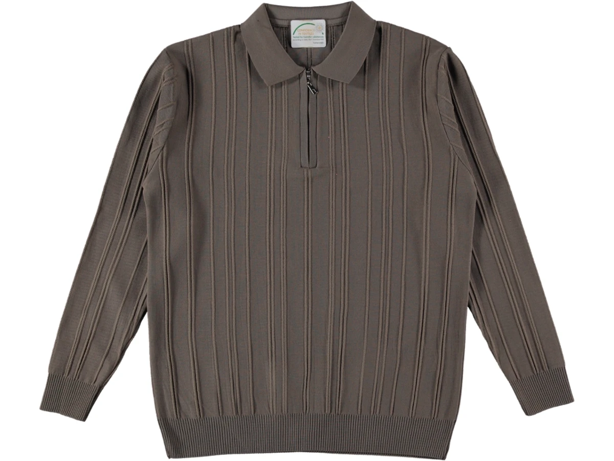 ERKEK POLO YAKA FERMUARLI KAZAK M/2XL