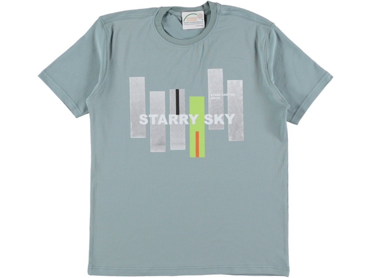 SIFIR YAKA BASKILI ERKEK TSHIRT S/XXL