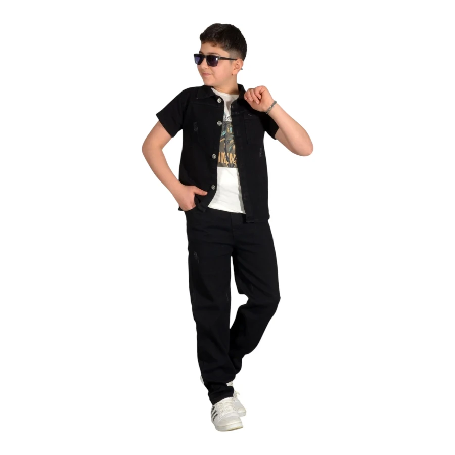 ERKEK TRICOT 3 LÜ TAKIM SİYAH 4Y,6Y,8Y,10Y,12Y Erkek