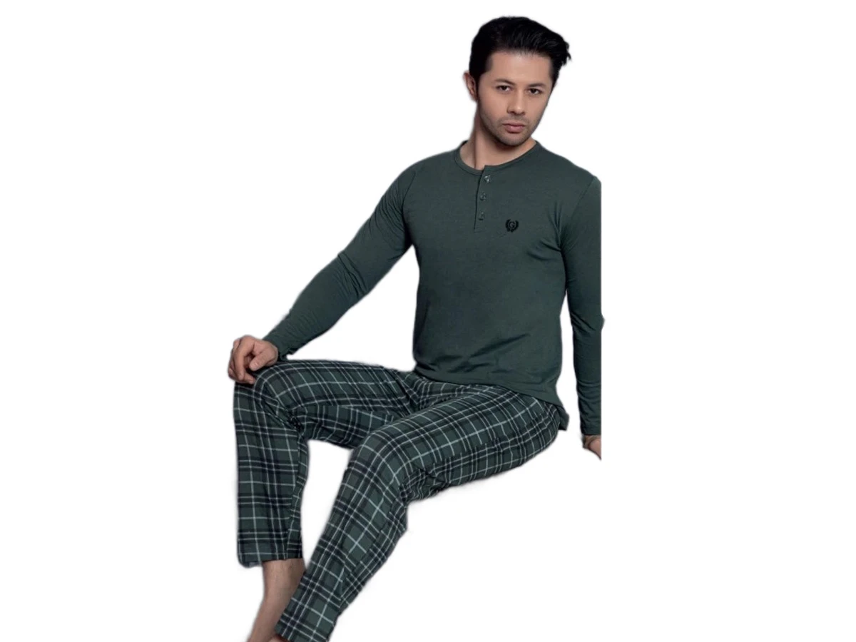 UZUN KOL ERKEK PİJAMA TAKIM M/XXL