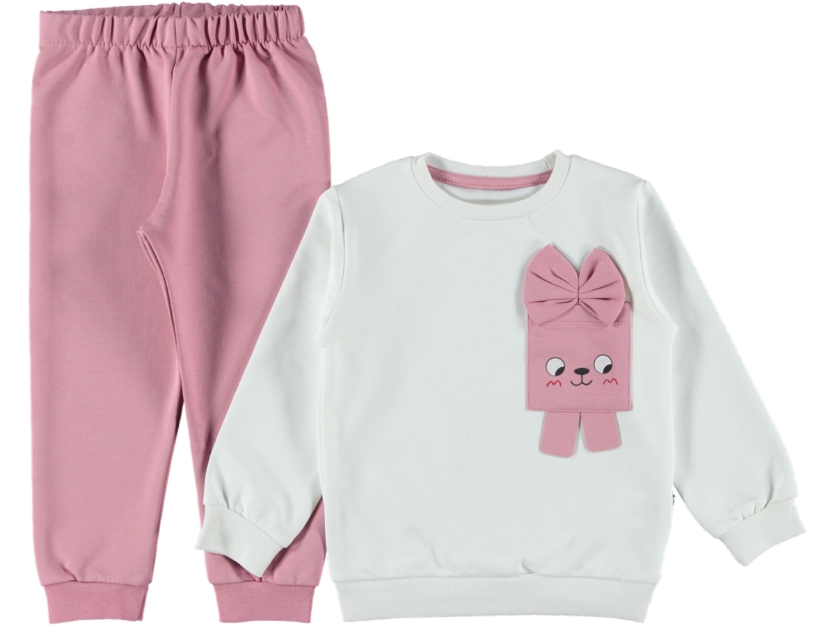 FİYONKLU BASKILI İKİ İP KIZ TAKIM 1/4 YAŞ