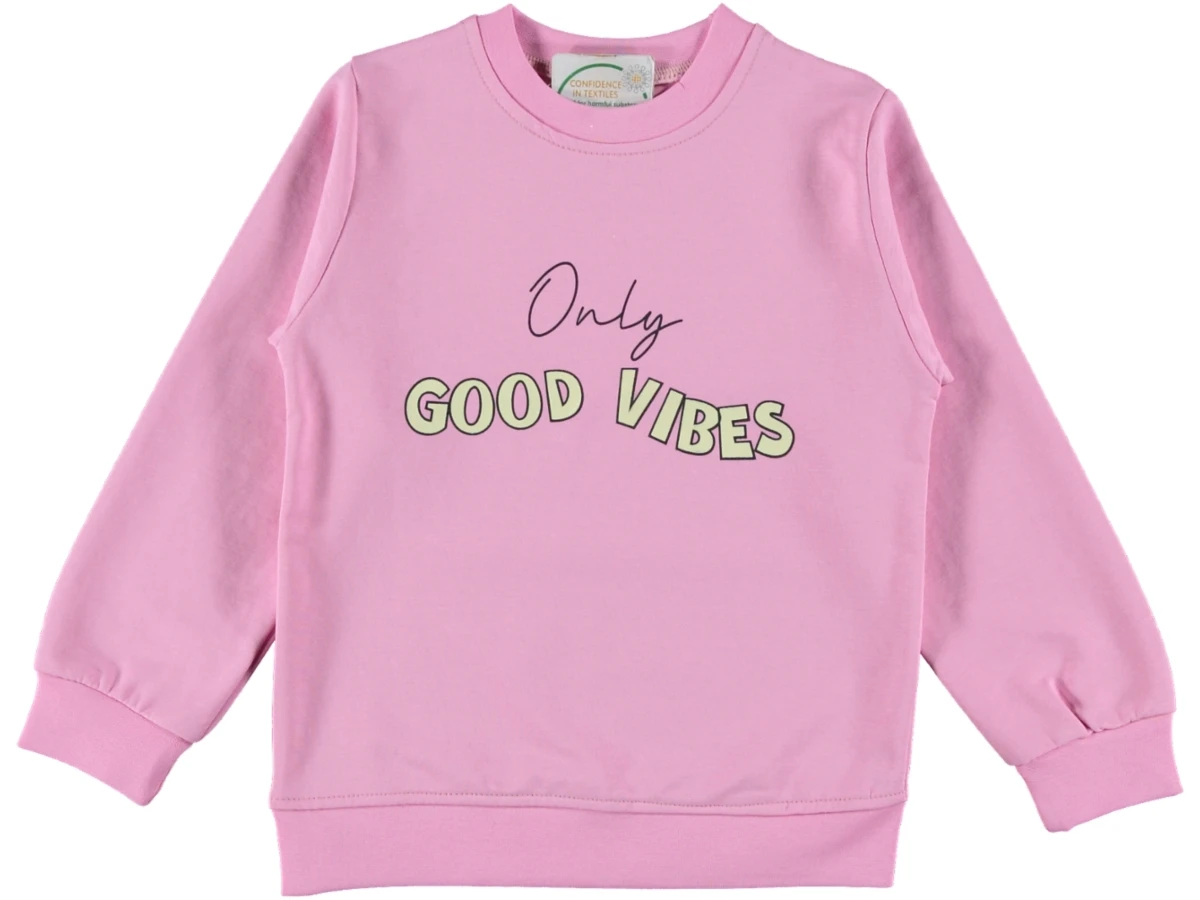 GOOD VİBES BASKILI İKİ İP KIZ SWEAT 3/7 YAŞ