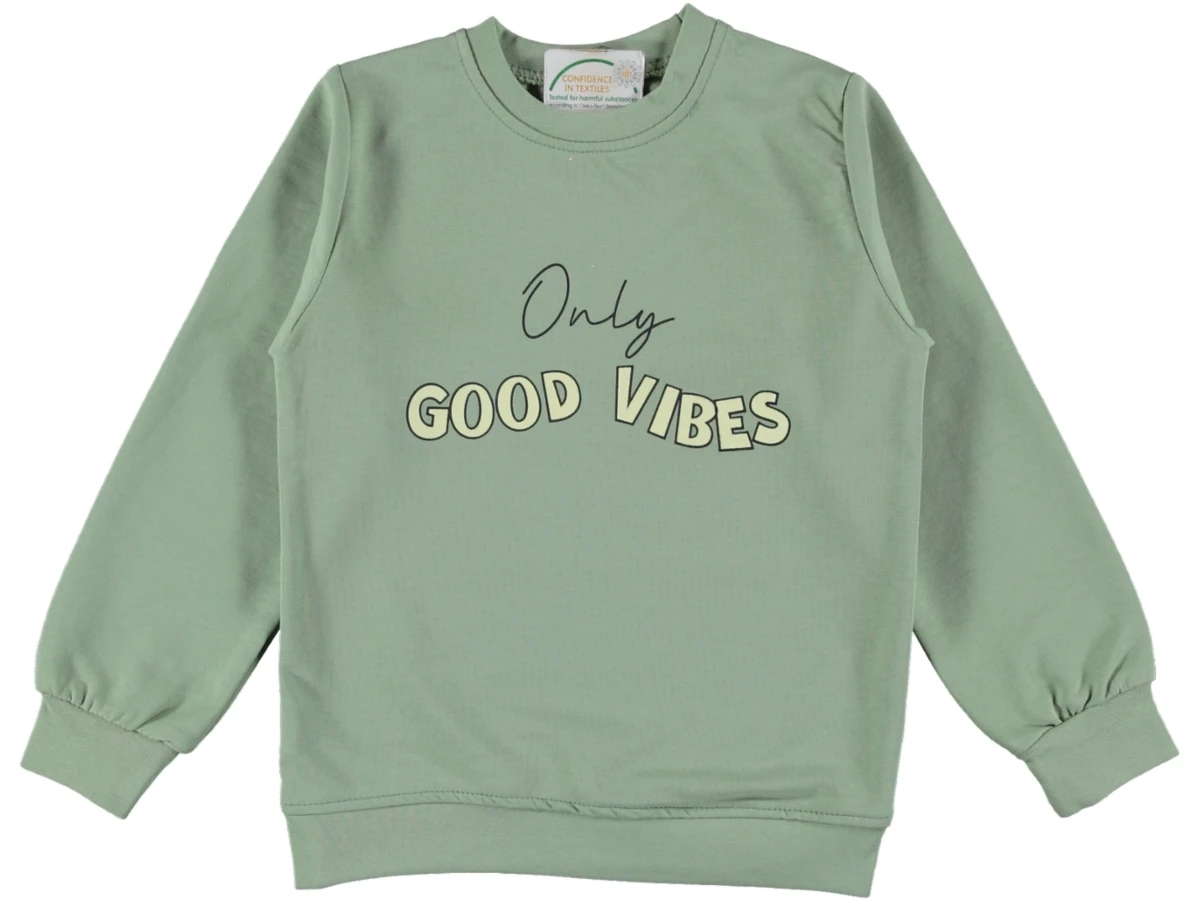 GOOD VİBES BASKILI İKİ İP KIZ SWEAT 8/12 YAŞ