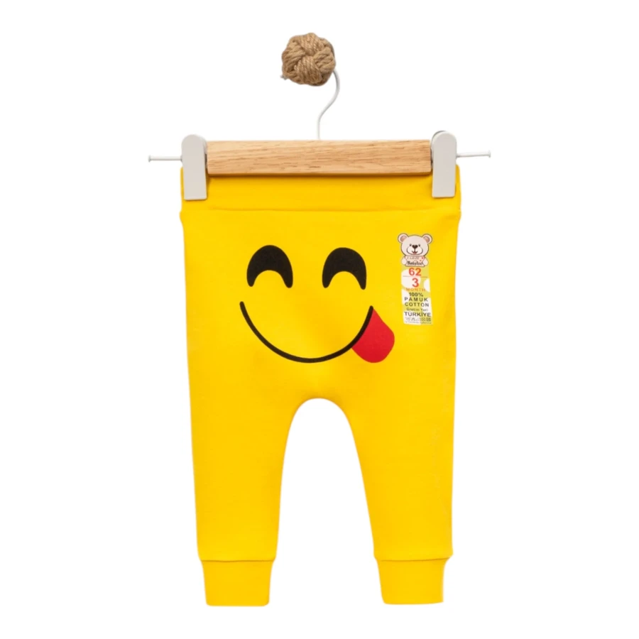 GÜLEN EMOJİ BASKILI MANŞETLİ TEK ALT 3 Ay,6 Ay,9 Ay,12 Ay Uni