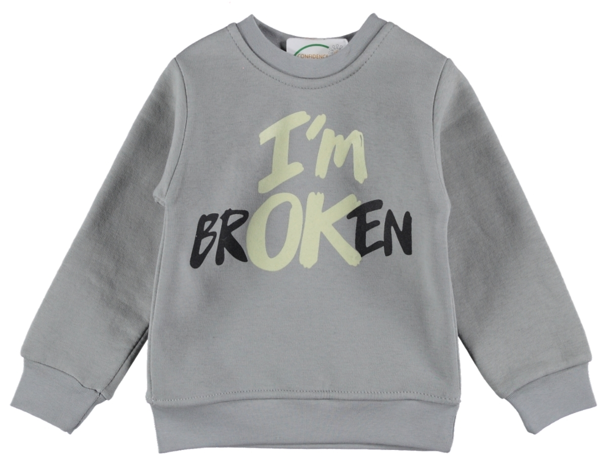 IM BROKEN BASKILI ÜÇ İP ERKEK SWEAT 3/7YAŞ